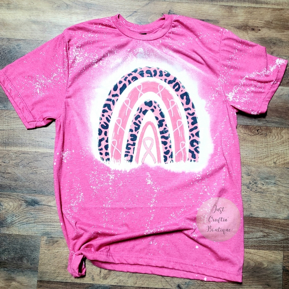 Bleached Breaston Cancer Awareness Rainbow Shirt // Ready to Ship